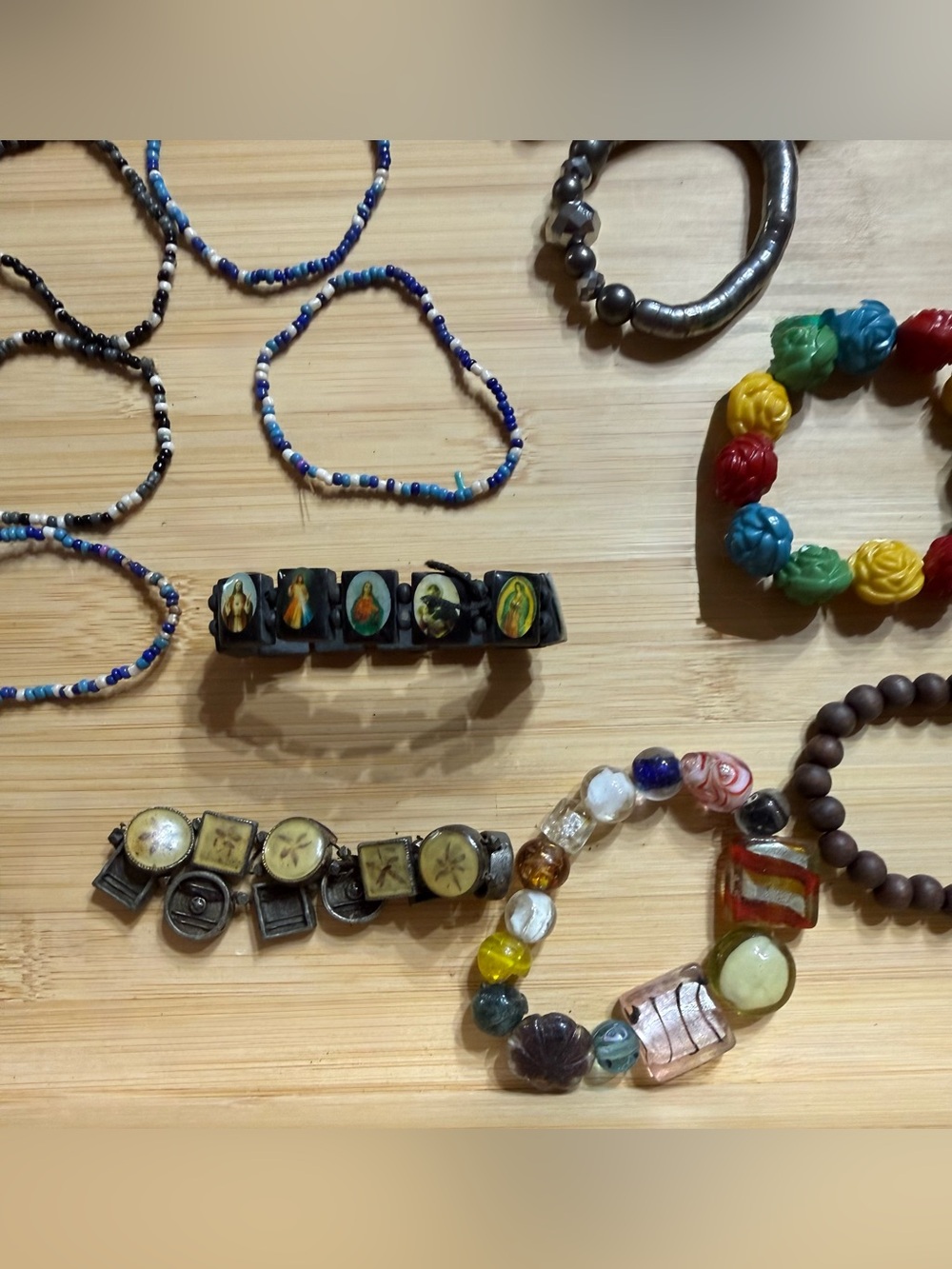 Beaded Bracelet Bangle Bundle of 22 Colorful Boho - Picture 6 of 8